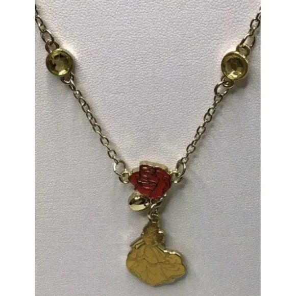 Disney Parks Collection Jewelry Belle Earrings and Necklace Set New w Tag New - Picture 2 of 4